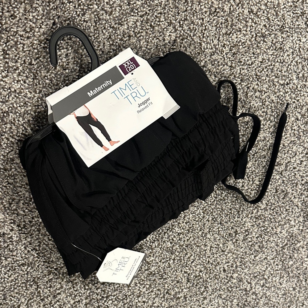 Time and Tru Black Maternity Joggers
